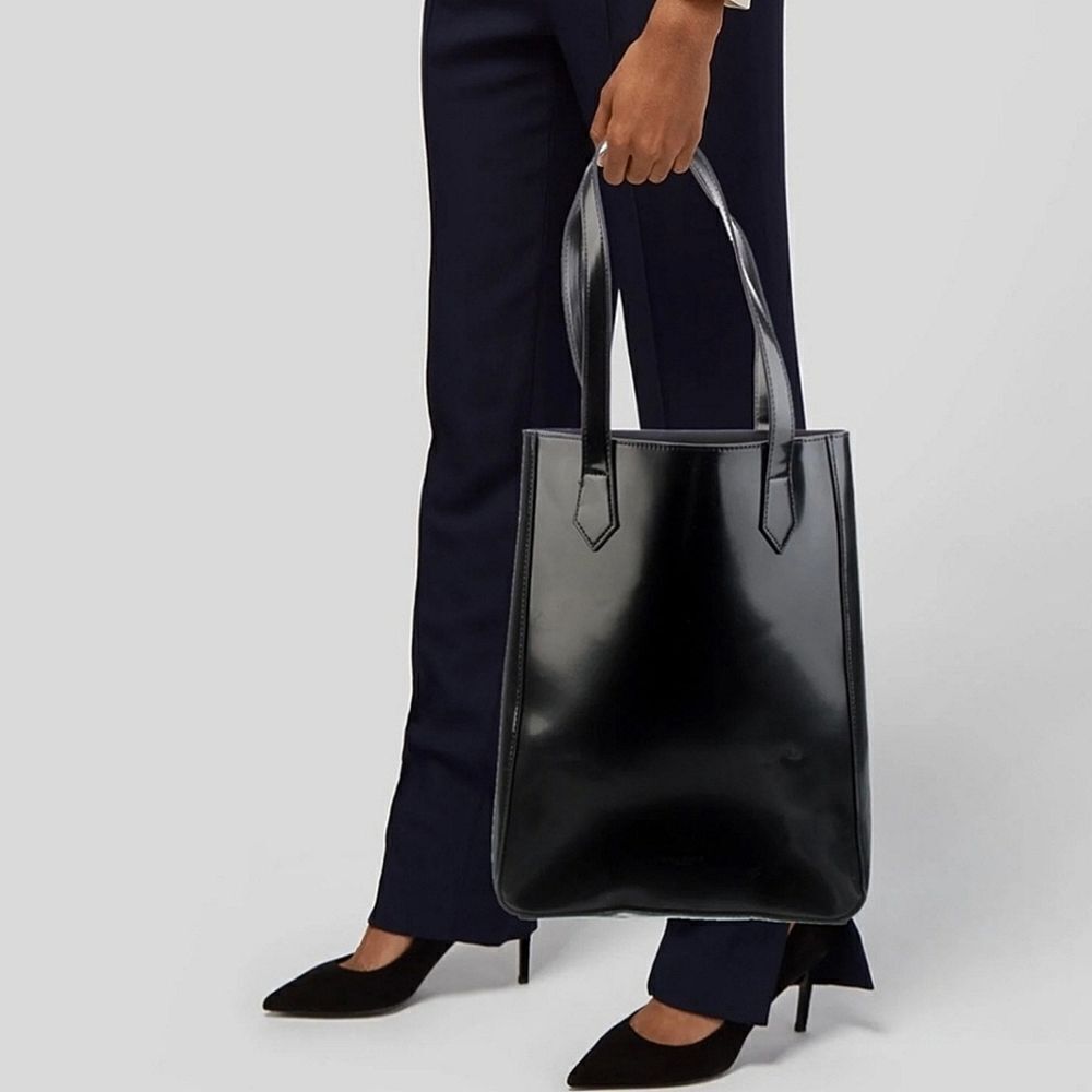 Givenchy Black Faux Patent Leather Tote Bag